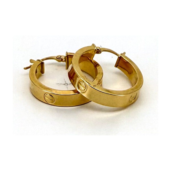 Pendientes aros cartier de oro 18k
